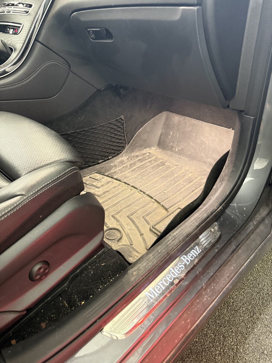 After floor mats and footwell
